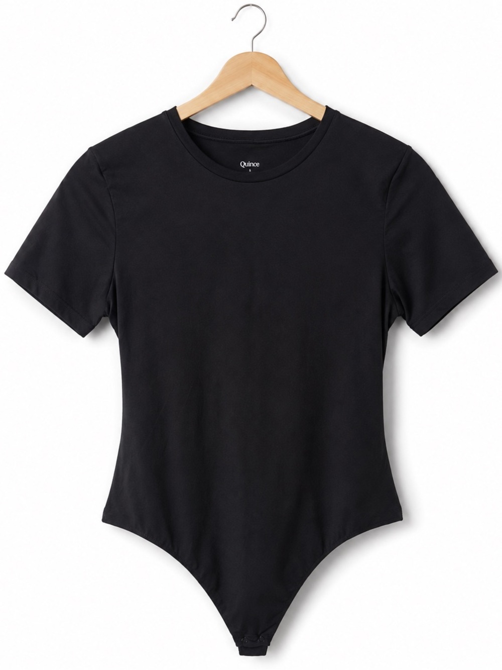Quince Second Skin T-Shirt Bodysuit Black sz Medium - Picture 2 of 6